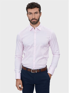 Evenemen Evenemen Koszula PUNTO G2 TWILL PINK Różowy Slim Fit