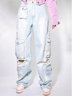 MissDenim MissDenim Spodnie damskie Baggy Niebieski Boyfriend Fit