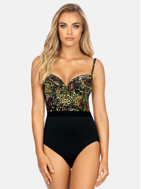 Miss Lou Miss Lou Costume da bagno Elizabeth Safari Fashion J-ML029 Nero