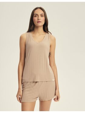 Esotiq Esotiq Piżama 44108 Beżowy Regular Fit