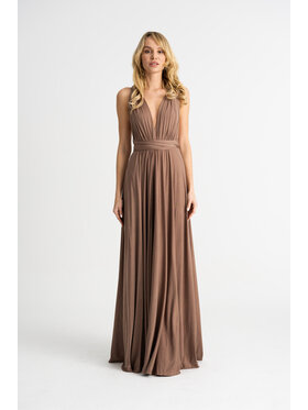 ROSE AVENUE ROSE AVENUE Sukienka wieczorowa MULTIWAY Brązowy Long Fit