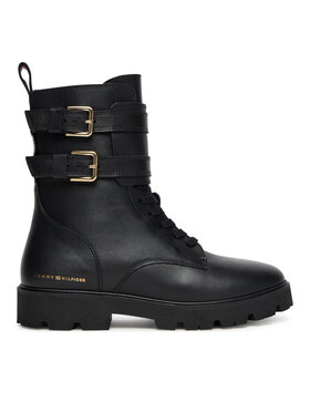 Tommy Hilfiger Tommy Hilfiger Čizme Biker Laceup FW0FW08986 Crna