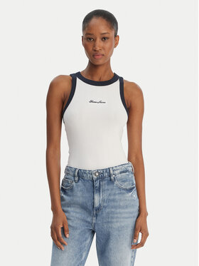 Guess Jeans Guess Jeans Marškinėliai W6GPZ8 KF641 Balta Slim Fit