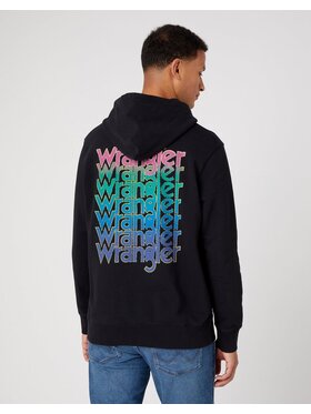 Wrangler Wrangler Bluza GRAPHIC HOODIE Czarny Regular Fit