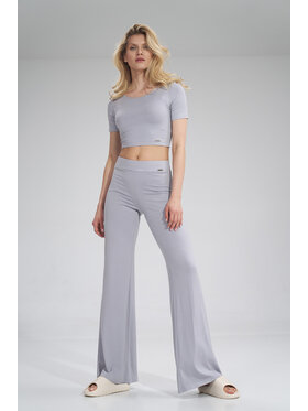 FIGL FIGL Dámské kalhoty M749 Šedá Regular Fit