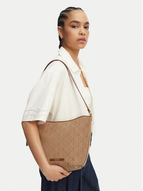 Calvin Klein Calvin Klein Ročna torba Emblem Aop Jacquard Camera Bag LV04F3535G Rjava