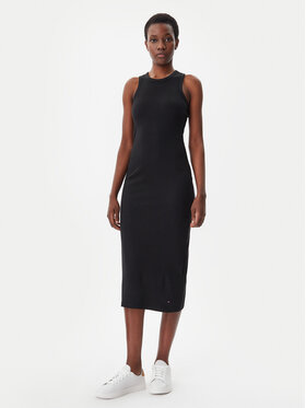 Tommy Hilfiger Tommy Hilfiger Rochie de vară WW0WW38838 Negru Slim Fit