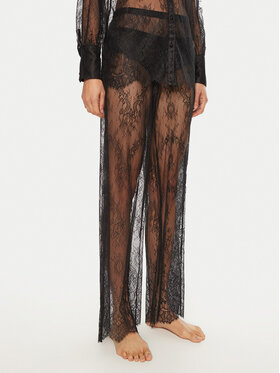Hunkemöller Hunkemöller Bavlnené nohavice Camille 300598 Čierna Relaxed Fit