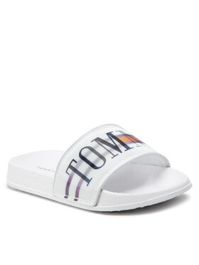 Tommy Hilfiger Tommy Hilfiger Klapki Holographic Pool Slide T3B0-32276-1172 M Biały
