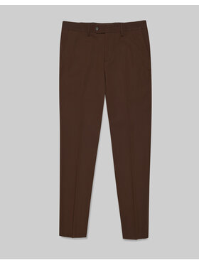 Borgio Borgio Spodnie garniturowe briga Brązowy Slim Fit