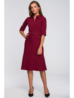 Stylove Stylove Sukienka codzienna S231 Bordowy Regular Fit