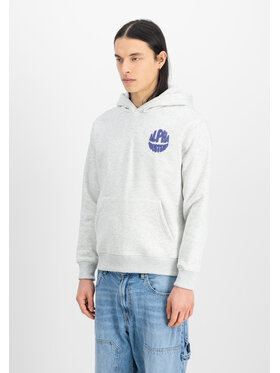 Alpha Industries Alpha Industries Bluza Logo Back Print Hoodie Szary Regular Fit