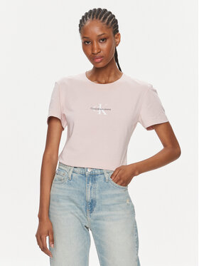 Calvin Klein Jeans Calvin Klein Jeans T-Shirt Monologo Slim Tee J20J222564 Różowy Slim Fit