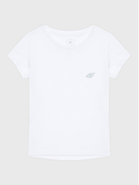 4F 4F T-Shirt HJZ22-JTSD001 Biały Regular Fit