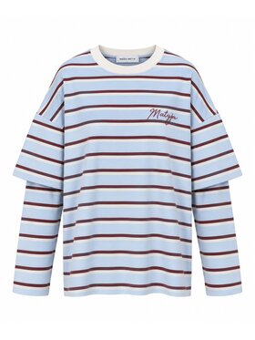 Magda Matyja Magda Matyja Bluzka JADE LONGSLEEVE BLUE Niebieski jasny Loose Fit