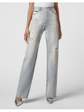 PHILIPP PLEIN PHILIPP PLEIN Jeansy 21727 Světle modrá Palazzo Fit