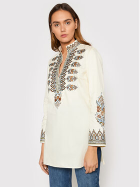 Tory Burch Tory Burch Tunică Embroidered 87518 Bej Relaxed Fit