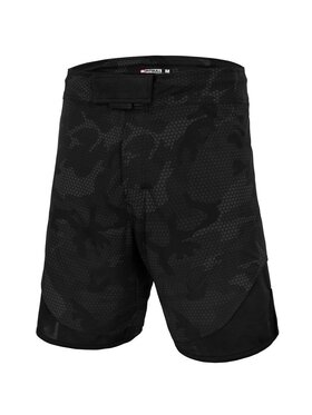PITBULL PITBULL Szorty sportowe Spodenki treningowe Mesh Performance Pro plus Net Camo II 3XL Czarny Regular Fit