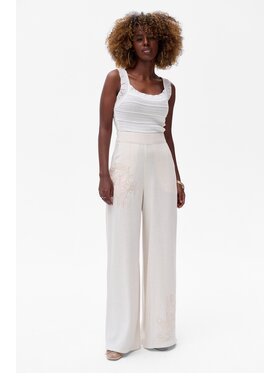 blue shadow blue shadow Spodnie damskie Musaka Écru Regular Fit