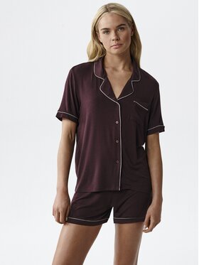 Atlantic Atlantic Piżama NLP-496-WINO krótka Bordowy Regular Fit