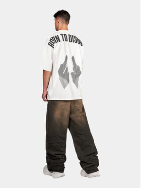 MADE BY SOCIETY MADE BY SOCIETY T-Shirt BORN TO DISOBEY - T18010 Biały Basic Fit