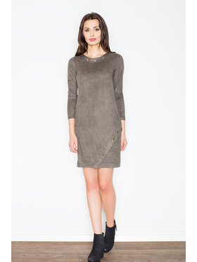 FIGL FIGL Sukienka M455 Khaki Regular Fit