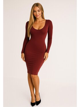 Nudyess Nudyess Sukienka dzianinowa Verve mimi Bordowy Fitted Fit