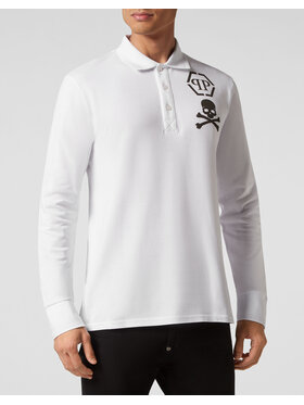 PHILIPP PLEIN PHILIPP PLEIN Polo 3741 Biały Regular Fit