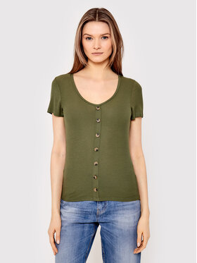 Brave Soul Brave Soul Bluse LTS-69POLLYPKA Grün Slim Fit
