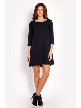 Awama Awama Sukienka codzienna L005 Granatowy Basic Fit