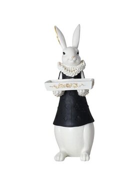 MIAhome MIAhome Figurka królik ze skrzynką na kwiaty 37,5x15x13,5 cm RUFO - II Biały