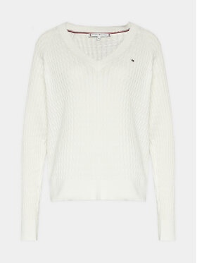 Tommy Hilfiger Tommy Hilfiger Pulover WW0WW40674 Bela Regular Fit