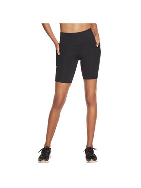 Skechers Skechers Szorty sportowe Skechers Go Walk High Waisted Walk Short Czarny Slim Fit