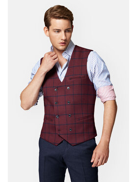 Lancerto Lancerto Kamizelka KA131223000001 Bordowy Slim Fit