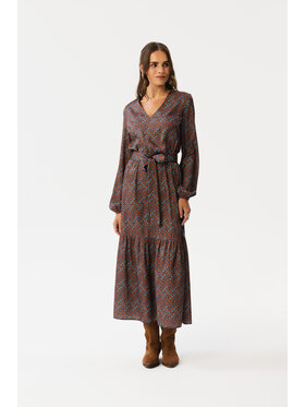 Stylove Stylove Sukienka codzienna S349 Brązowy Modern Fit