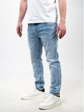 MyStars MyStars Jeansy Spodnie Jeansowe Slim Męskie Sprane Jasne Niebieskie MyStars Luke 32/34 Niebieski Slim Fit