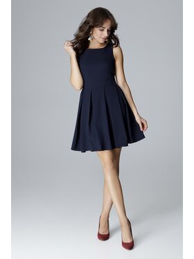 Lenitif Lenitif Sukienka L006 Granatowy Regular Fit