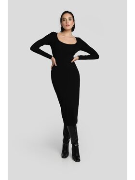 Madnezz House Madnezz Sukienka dzianinowa Triana Czarny Classic Fit