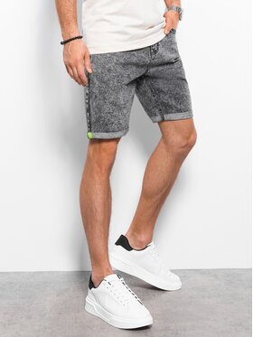 Ombre Ombre Džínové šortky OM-SRDS-0117 Šedá Regular Fit