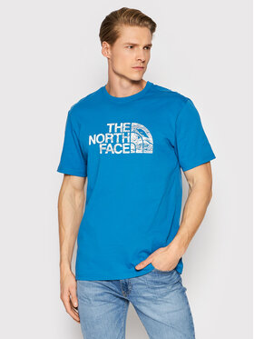 The North Face The North Face Marškinėliai Woodcut Dome NF00A3G1 Mėlyna Regular Fit