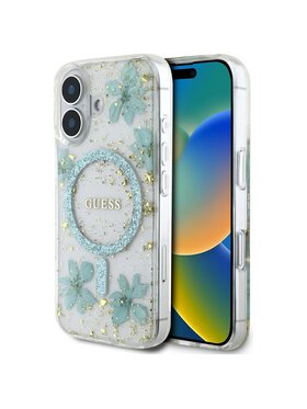 Guess Guess Etui na telefon Apple iPhone 16 Turkusowy