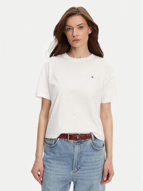 Tommy Hilfiger Tommy Hilfiger Tricou UW0UW05763 Alb Regular Fit