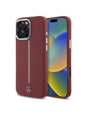 Mercedes-Benz Mercedes-Benz Etui na telefon Silicone White Stripe Czerwony