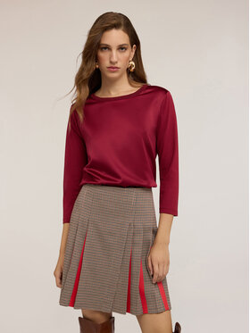 Motivi Motivi T-Shirt G064W703440N036 Bordowy Regular Fit