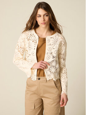 Oltre Oltre Sweter M352J005607N002 Biały Cropp Fit