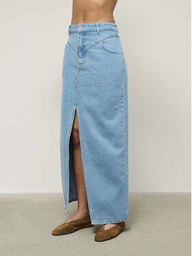 La Mania La Mania Gonna di jeans MAXI 2 Blu Classic Fit