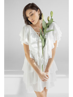 White Rvbbit White Rvbbit Sukienka koktajlowa Lily Écru Relaxed Fit