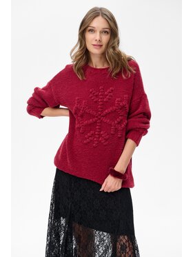 blue shadow blue shadow Sweter Kosmos Czerwony Regular Fit