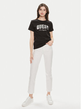 Guess Majica Ss Rn Sequins Logo T W4GI31 I3Z14 Črna Regular Fit