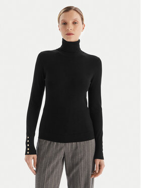 Fracomina Fracomina Bluză cu gât FR25WT7001K42101 Negru Regular Fit